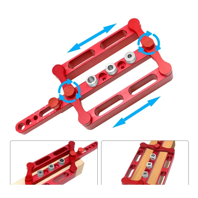 Self Centering Dowelling Jig 6/8/10Mm Dowels Jig, Wood Dowel Hole Drilling Guide Woodworking Positioner Locator