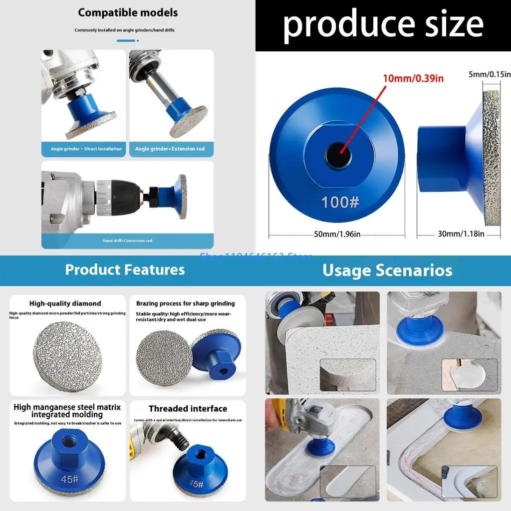 

Анти коррозионные бриллианты плоский шлифовальный диск Shank для мраморного кварцита грубое измельчение