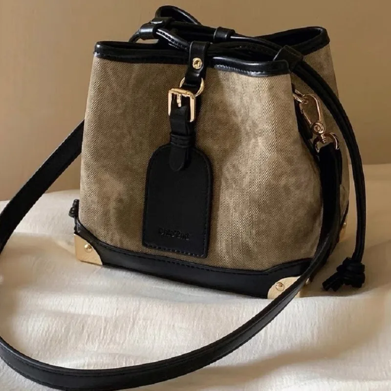

Cross border popular bucket bag for women 2025 new high-end and western-style single shoulder crossbody small bag