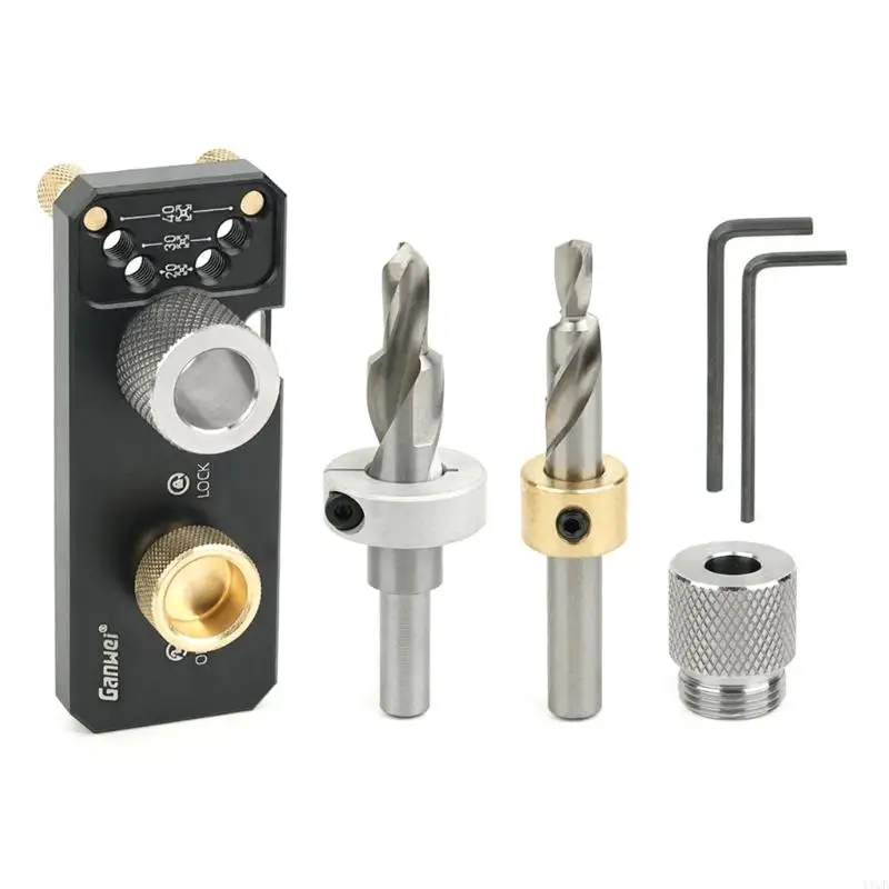 

Aluminum Track Drill Guide with Sliders Countersunk Step Drill Vertical Puncher for 20 30 40 Aluminum