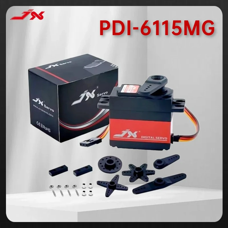 Jx PDI-6115MG 15kg 6v 0.126sec padrão de alta velocidade digital coreless servo motor robô uav hobby educação peças para carro 1/10 rc