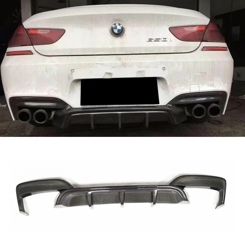 M6 Carbon Fiber Rear Diffuser Lip For BMW 6 series M-Tech M-SPORT 2012-2016