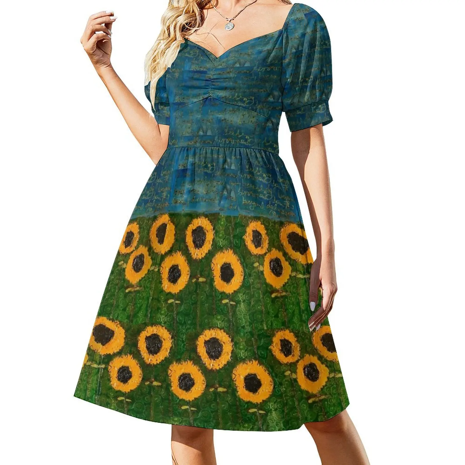 

Rumi's Sunflowers Short Sleeved Dress dress summer 2025 women Dress for girls