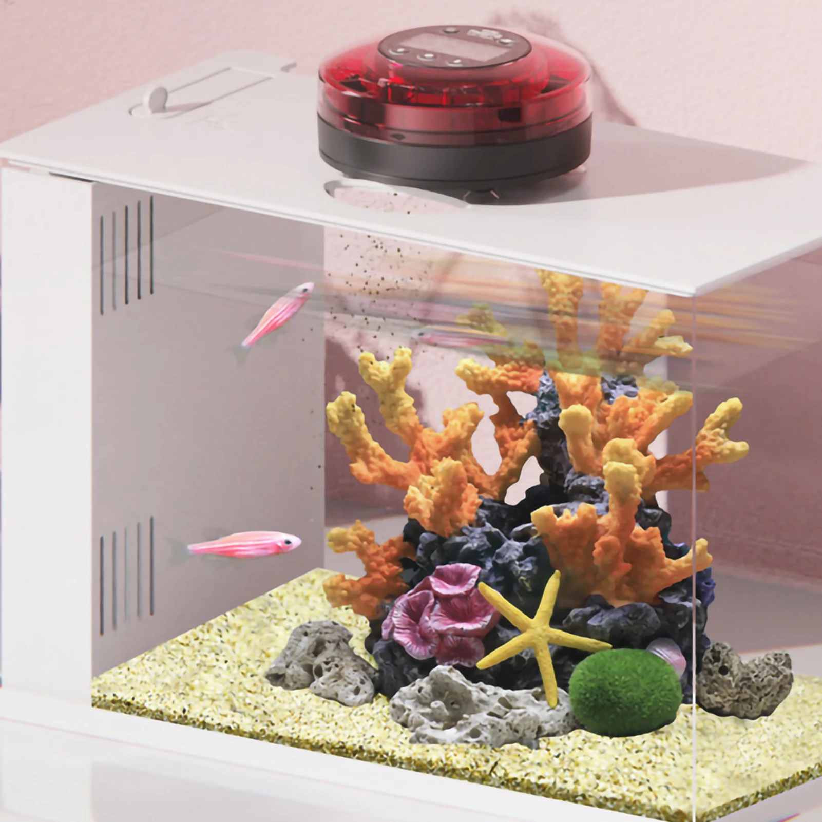 Automatic Fish Feeder For Aquarium Automatic Food Dispenser With Timer Rechargeable Timer Feeder With LCD Display