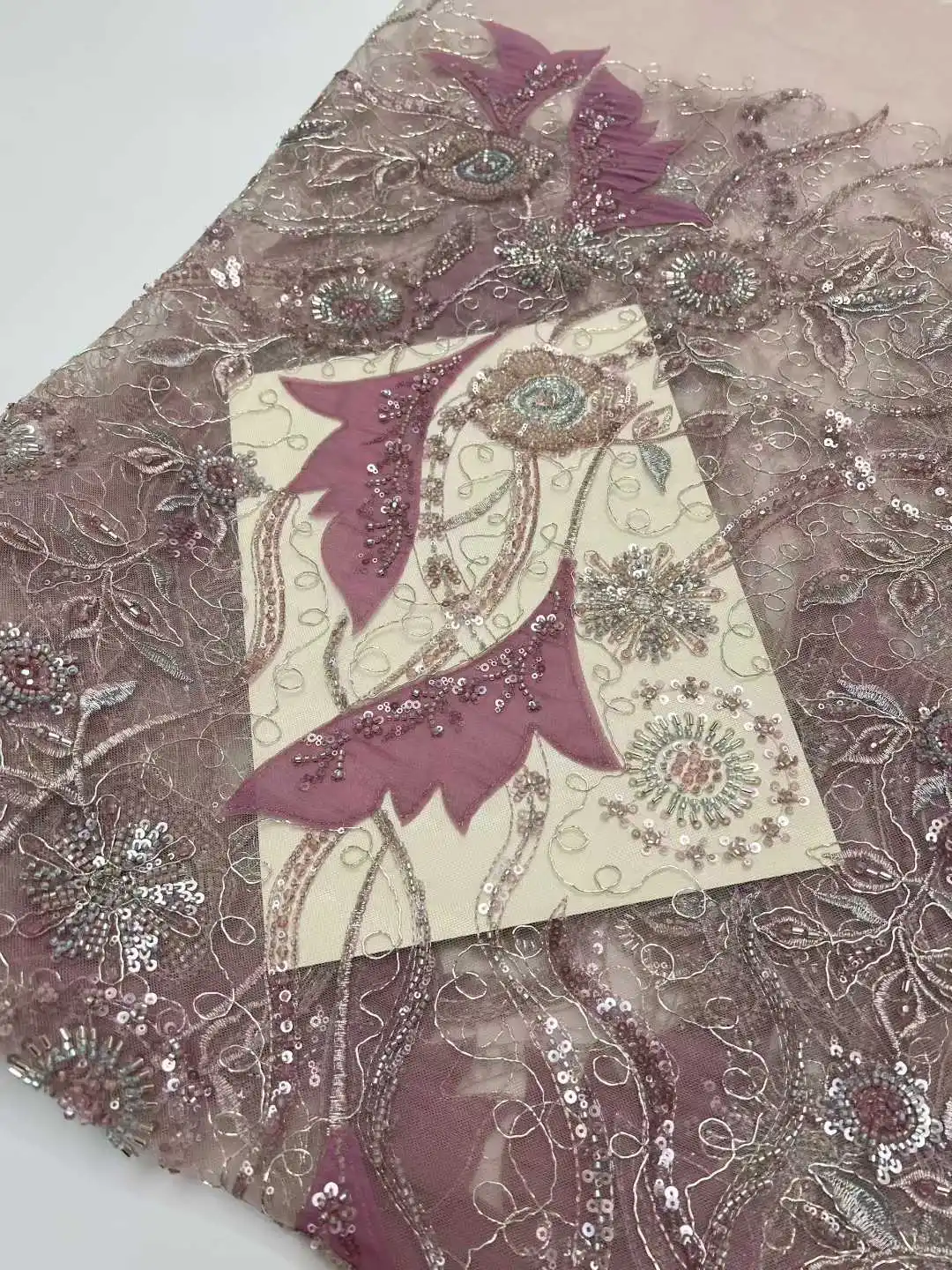 Mais recente africano 3d flor tecido de renda dubai lantejoulas tule tecido renda bordado apliques tecido nigeriano para costura