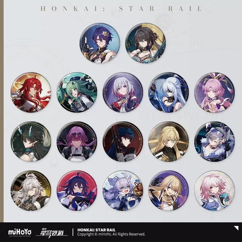 

Sunsyea Honkai Star Rail Official Merch miHoYo Original Authentic QXYY Series Badge Dan Heng Blade Fu Xuan Kafka Luocha Dr. Rat