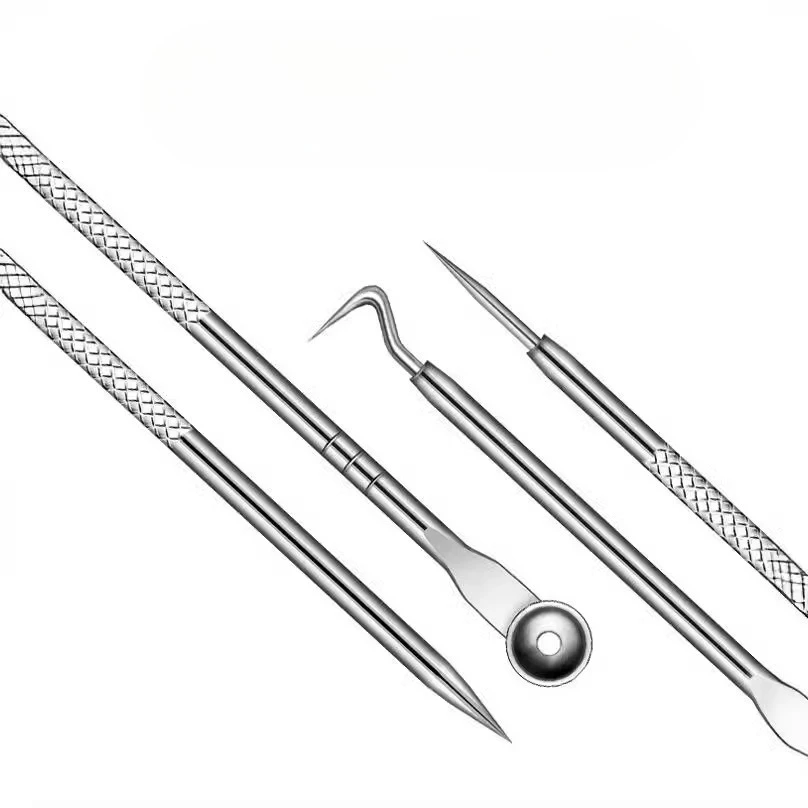 4 Stuks Puistje Popper Tool Kit Comedondrukker Acne Naald Gereedschap Set Verwijderen Zorg Whitehead Popping Acne Remover Huidverzorging gereedschap