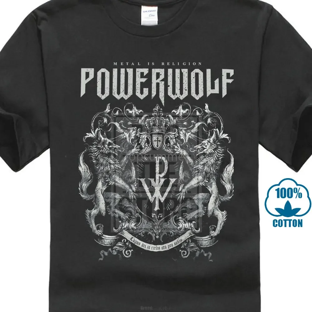 Powerwolf Crest Metal Is Religion Men'S Casual T Shirt