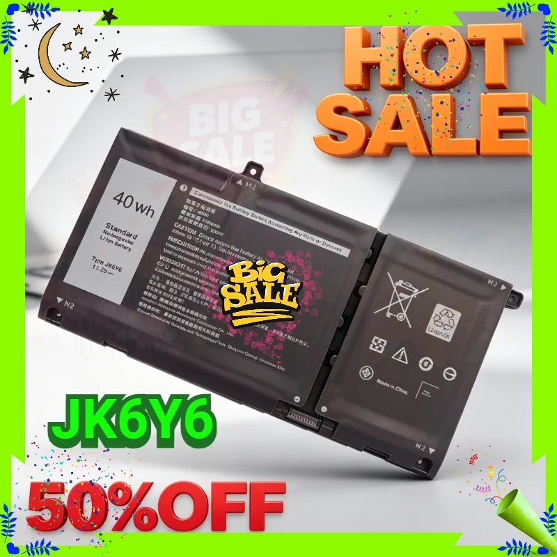 SWZY JK6Y6 11.25V 40Wh H5CKD 15V 53Wh Laptop Battery for Dell Latitude 3510 3410 Vostro 14 5402 5502 5501 Inspiron 5301 5300 907