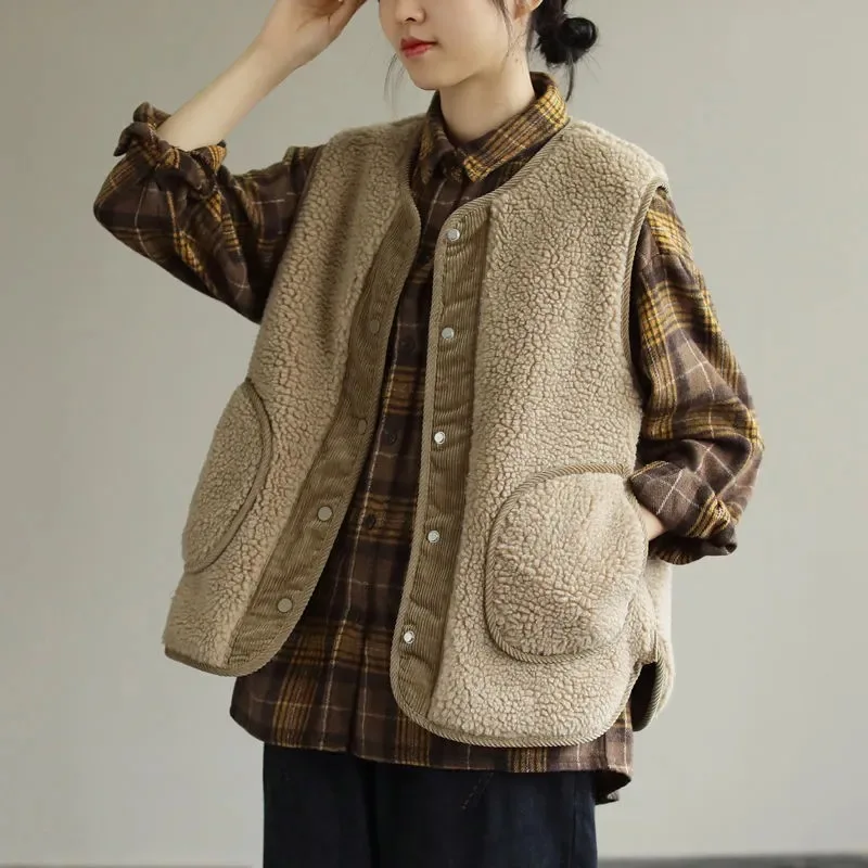 Double-Sided Sheepskin Jacket for Women, Loose Fit, Reversible Design, Suitable for Both Front and Back Wearing