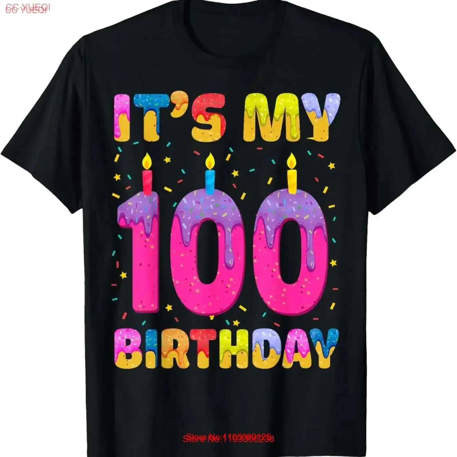 

Футболка «Это моя 100-летие» для девочек «Сладкий пончик» Happy 100-летняя винтажная стираная повседневная стильная модная слегка уличная одежда