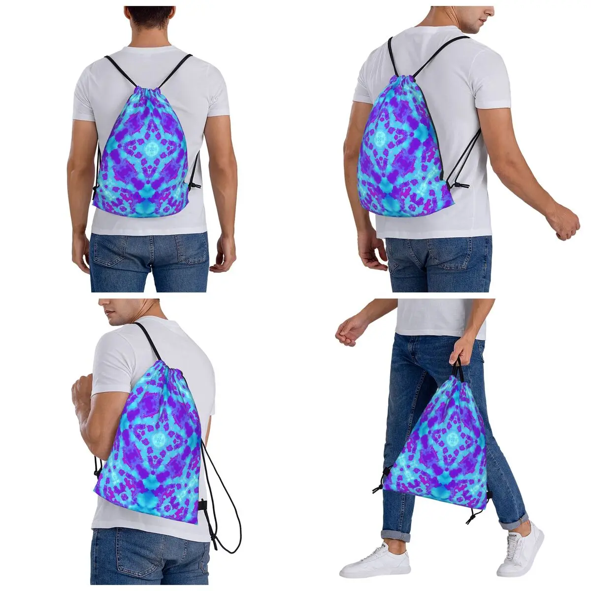 Fantasy Tie-Dye Backpacks Fashion Drawstring Bags Sundries Bag Book Bags for Man Woman Students