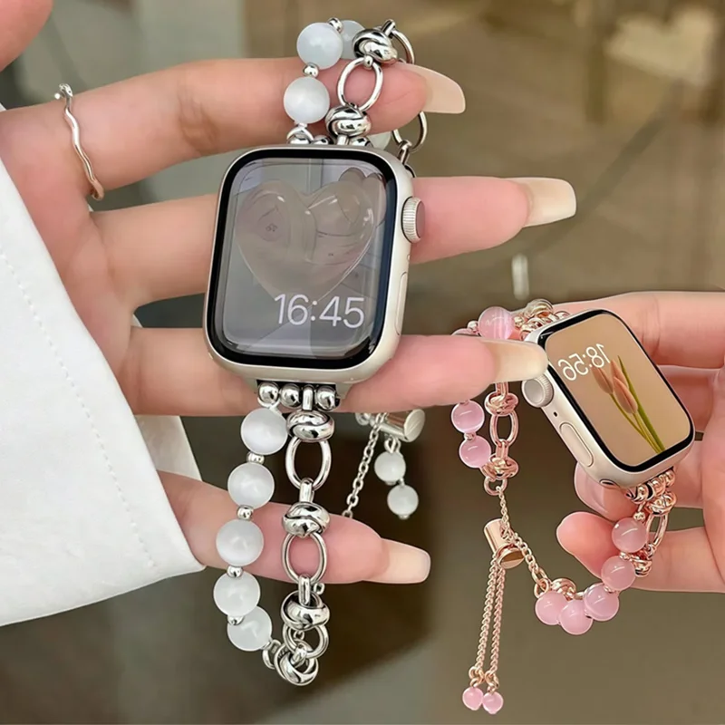 Schmuck + Metallarmband für Apple Watch Ultra 3 49 mm 11 10 46 mm 42 mm Damen High-End-Armband iWatch 9 8 7 6 5 4 SE 45/44 mm 41/40 mm