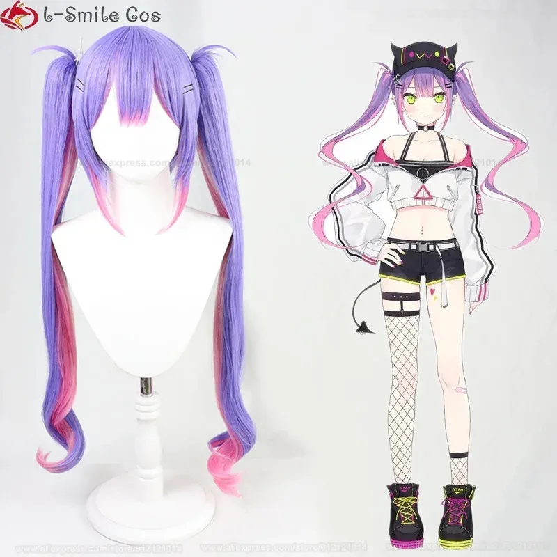 

Tokoyami Towa Косплей Парик VTuber Hololive Tokoyami Towa Парик Длинный Фиолетовый Розовый Женщины Термостойкие Синтетические Парики Для Вечеринок + Кепка Для Парика