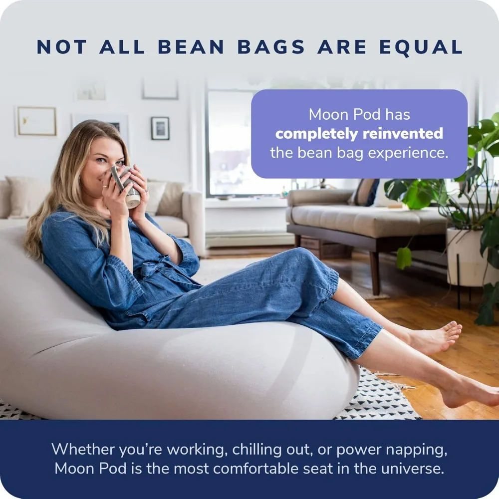 Bean Bag Chairs for Adults, Comfort & All-Day Deep Relaxation – for The Whole Family, The Zero-Gravity Beanbag Chair for Stress,