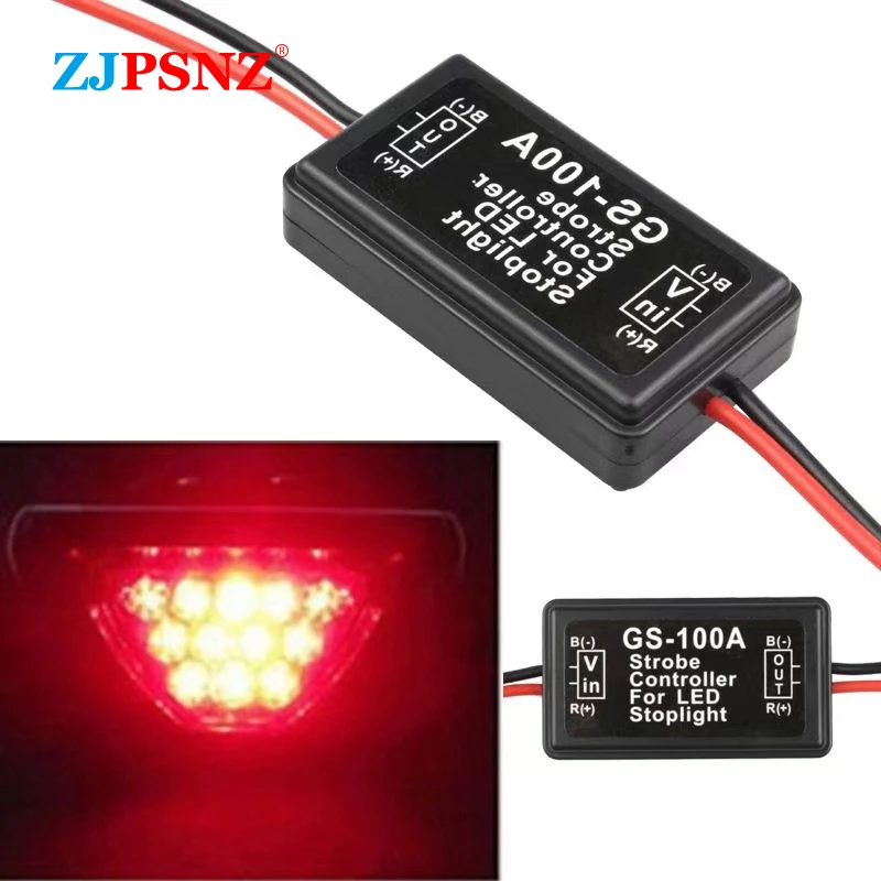 

GS-100A Car Flash Strobe Controller Flasher Module For Vehicles Car LED Brake Stop Light Lamp Signal Light Switch 12V 24V