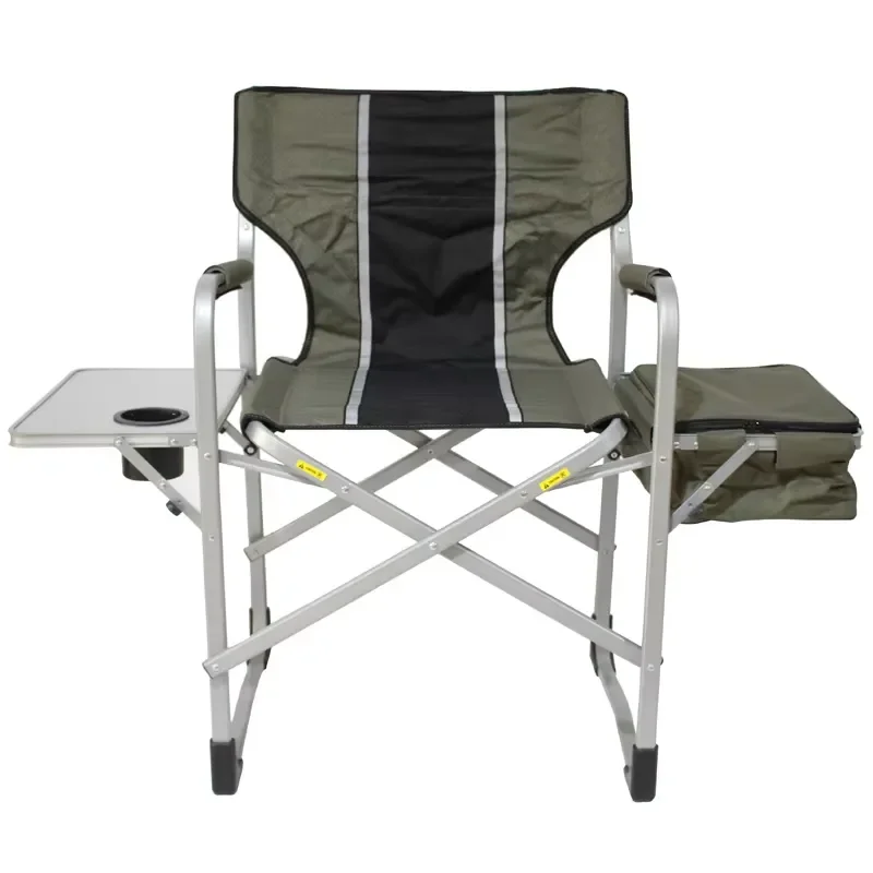 for Heavy Duty Aluminium Foldable Camping Chair with Side Table and Cooler Bag Portable Folding