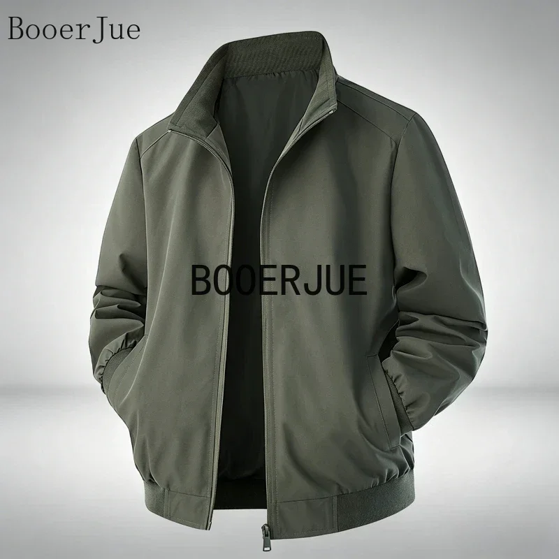 Group Uniform Windbreaker Coat Outdoor Workwear Windproof Casual Outerwear New Arrival Men Stand Collar Admin Jacket Solid Color