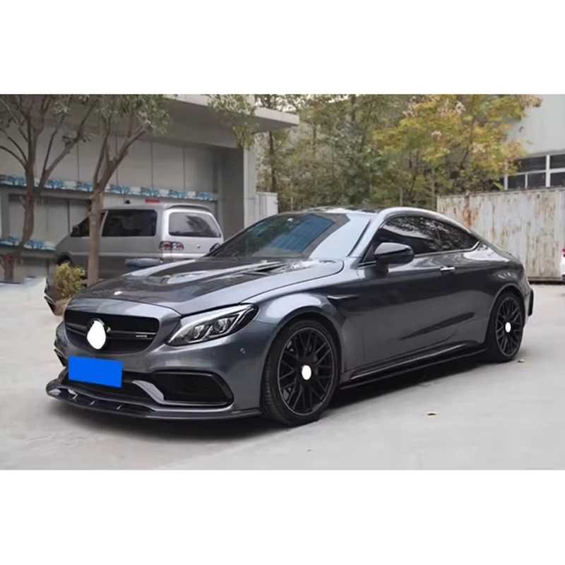ICOOH Style BodyKit Carbon Fiber Fibre Side Skirt Extention Panel Lip for Mercedes-Benz C Class W205 2015-2021