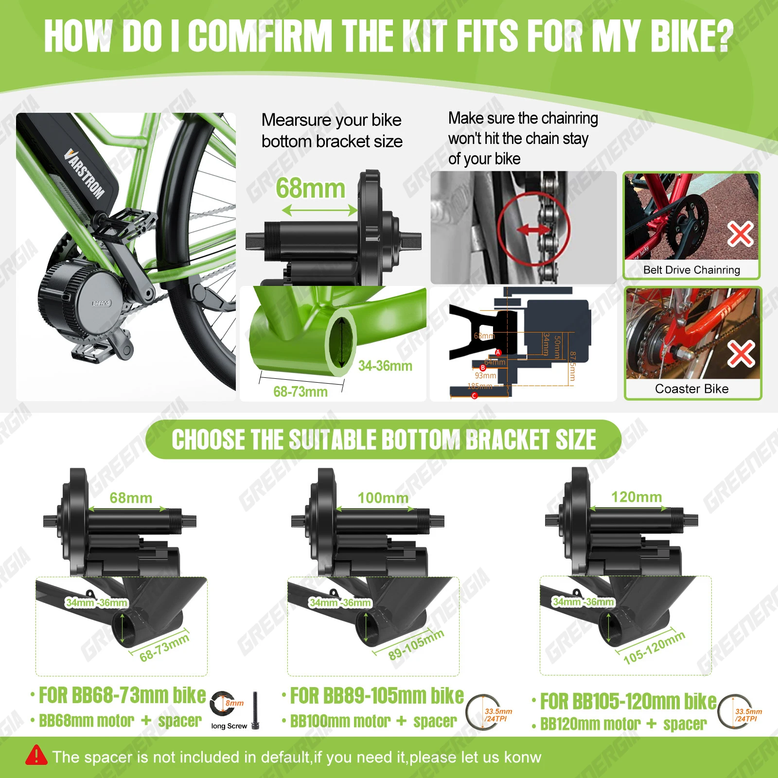 Bafang 48 فولت 750 واط BBS02B دراجة كهربائية تحويل أطقم 8fun M315 منتصف محرك دراجة نارية صالح لمحرك BB حجم 68 مللي متر-73 مللي متر/100 مللي متر