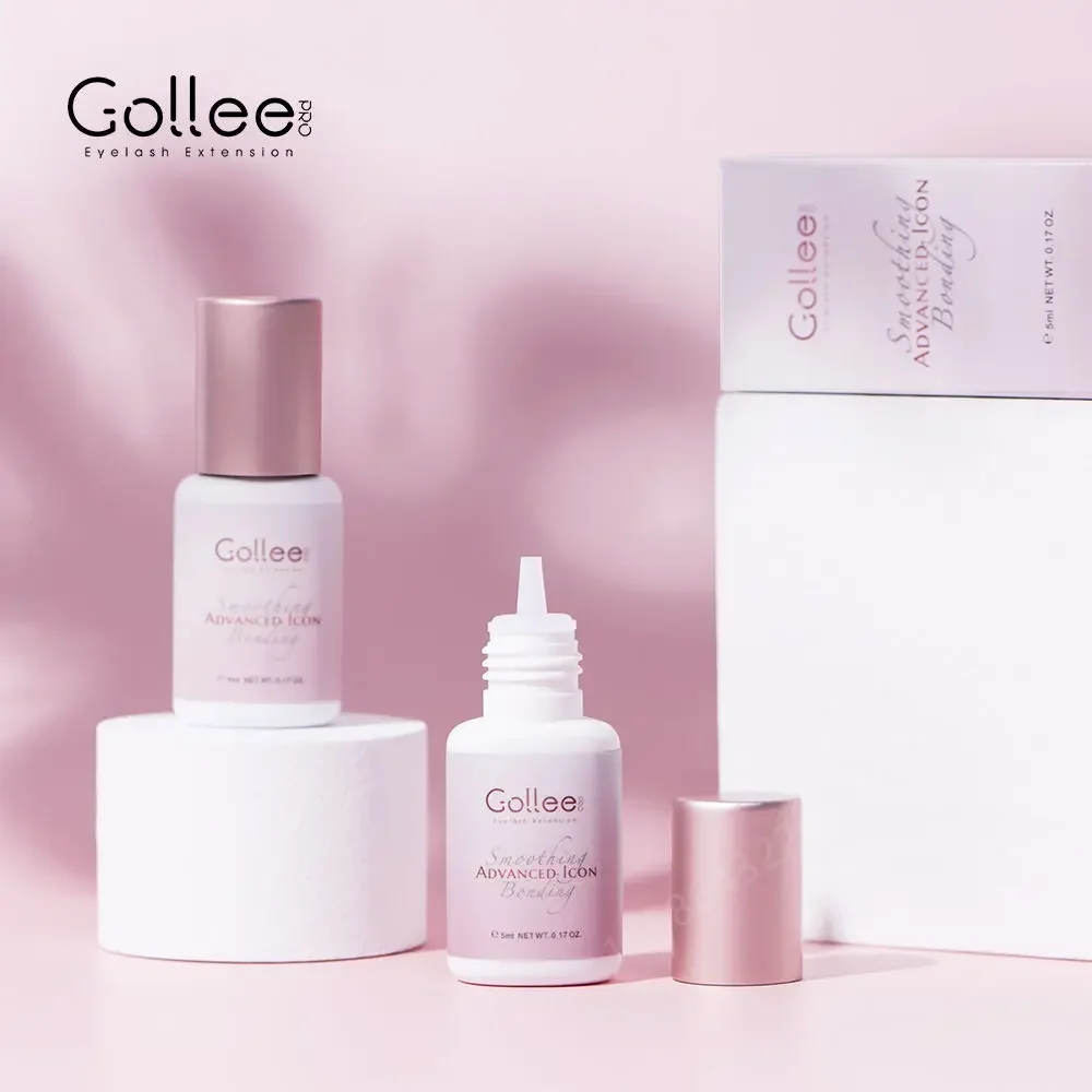 Gollee Pink selbstklebender Wimpernverlängerungskleber, 5 ml, Wimpernkleber für Volumenwimpern, Einzelwimpern, Großhandelspreis, eigenes Logo