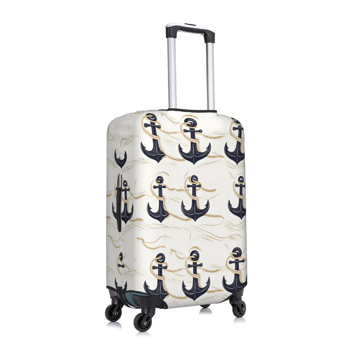 Custom Nautical Navy Anchor & Gold Rope Pattern Luggage Cover Fashion Suitcase Protector Covers Suit For 18-32 inch