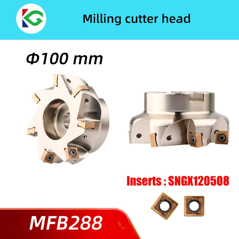 100mm Milling Cutter Head MFB288 CNC 88 Degrees Heavy Cutting Fast Feed Milling Cutter Disc FOR SNMU SNGX1205 Insert