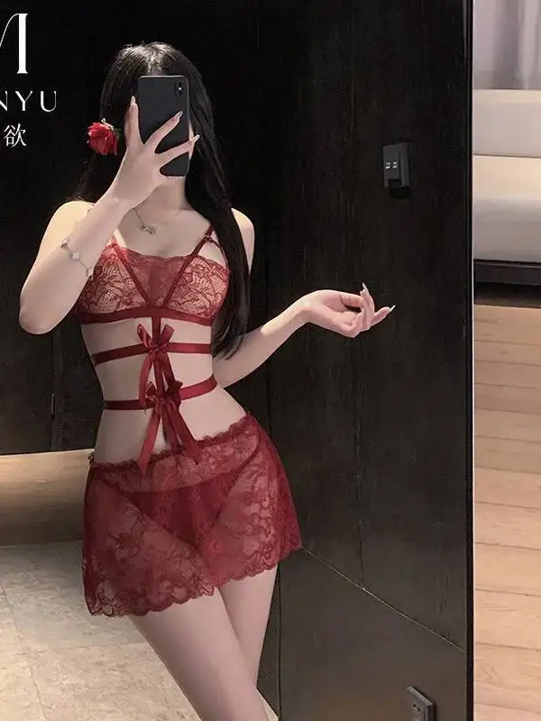 ชุดมินิเดรสซีทรูพิมพ์ลายดอกไม้เซ็กซี่แบบเปิดหลัง คอลึก สายเดี่ยว ผูกเอว ทรงเข้ารูป ดีไซน์หรูหรา สไตล์ไนต์คลับ รุ่น Pure Desire XTIR