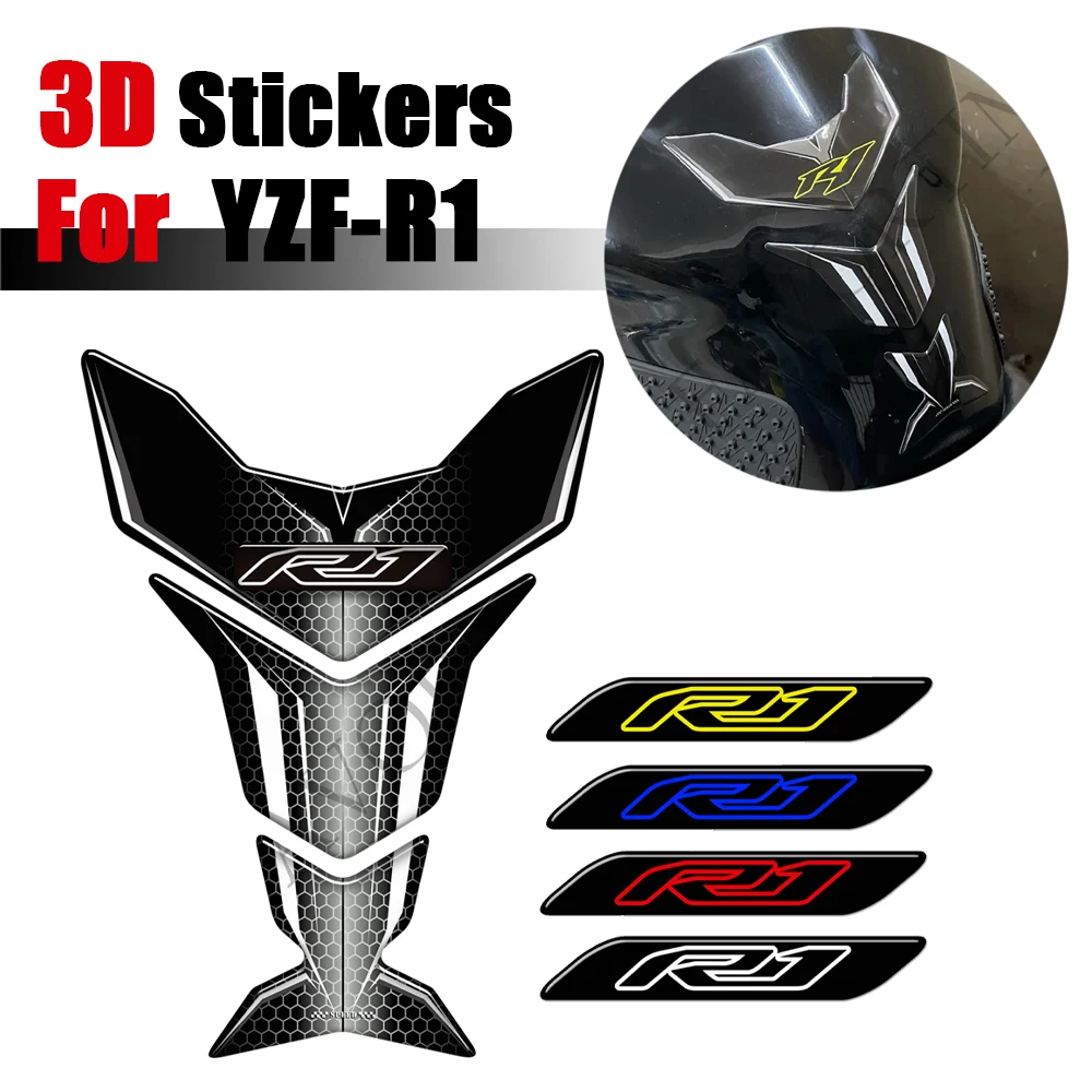 

For YAMAHA YZF-R1 YZFR1 YZF R1 R 1000 Motorcycle 3D Resin Fuel Tank Pad Sticker Badge Protection Decals Sticker