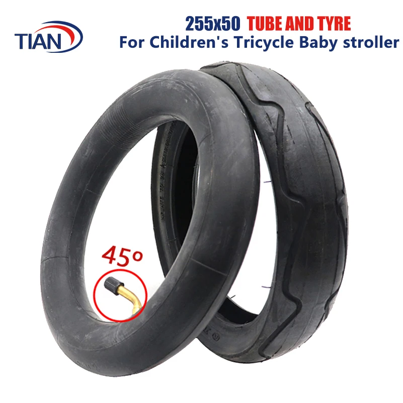 10inch 255x50 Inner Tube Outer Tyre for Children's Tricycle Baby Stroller Pneumatic Tire