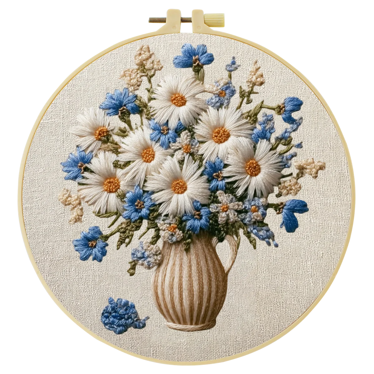 1 Stück 20X20CM/15X15CM 7,87/6,3 Zoll Blumen-Stickerei-Starter-Kit DIY-Kit DIY-Stickerei-Set Handarbeiten Nadelkunst Nähkunst – Detail 2