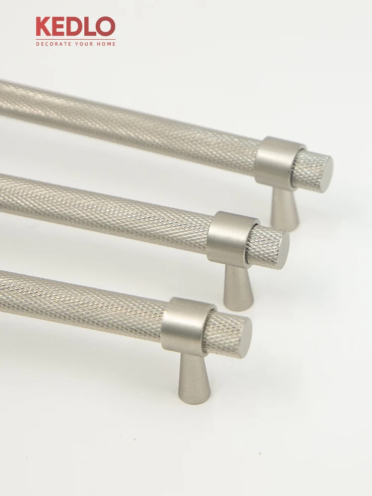 KEDLO Massiver Messinggriff im europäischen Retro-Stil, antiker Messing-Schubladengriff, gebürsteter Schrankgriff in Nickeloptik – Detail 2