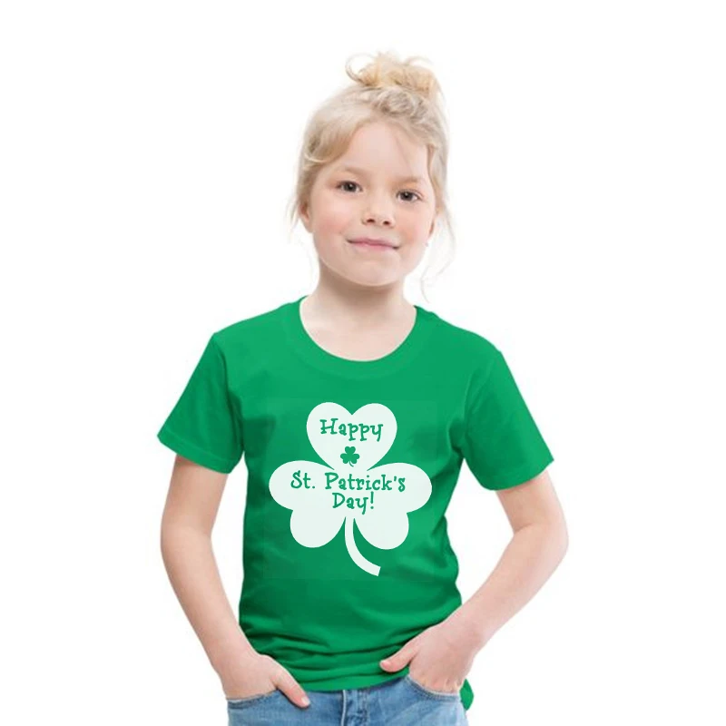 Happy St Patricks Day Kids Party Tshirt Luckiest Boys Girls Kids White T-shirt First St Patricks Outfit Clothes Fashion Tops Tee