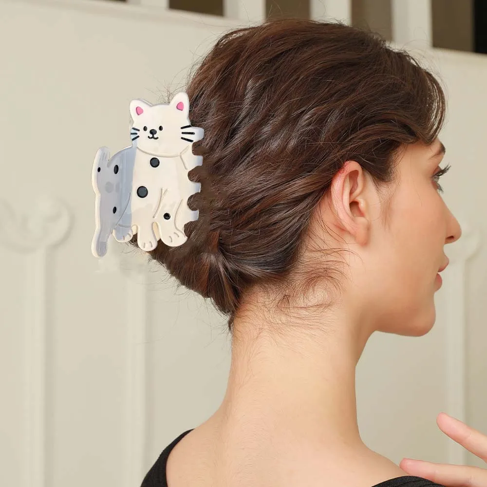 

Work Sweet Acetate Cat Hair Claw Acetic Acid Bow Chick Shark Clip Grab Clip Cartoon Animal Hair Clip Girls