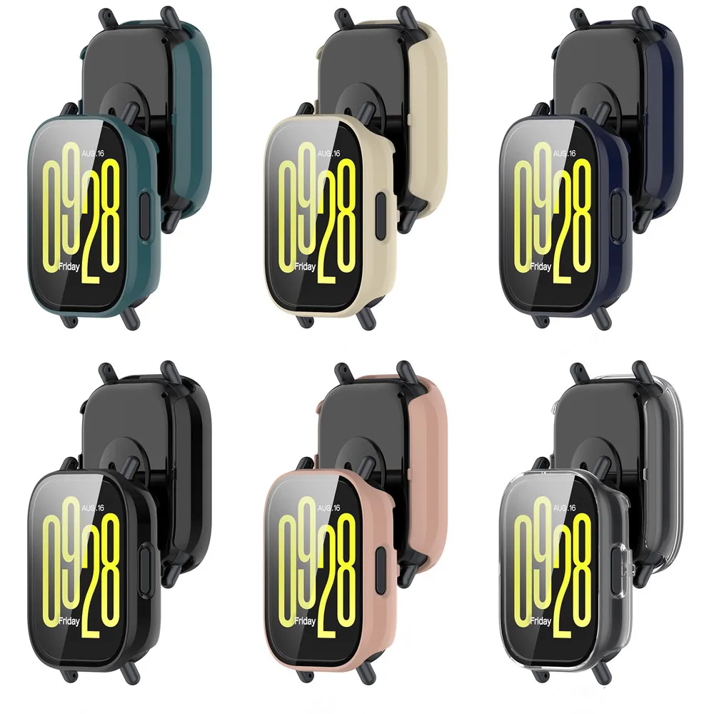ฝาครอบกรณีและกระจกนิรภัยป้องกันหน้าจอสําหรับ Redmi watch 5 Active Frame คุณภาพสูง PC Slim อุปกรณ์ป้องกัน