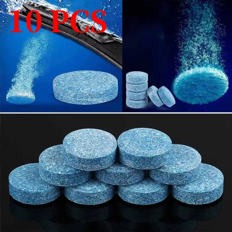 10PCS Car Window Cleaning Wash Super Concentrated Wiper Tablet Effervescent Tablet Stain Remover Car Cleaning Detailing Tool