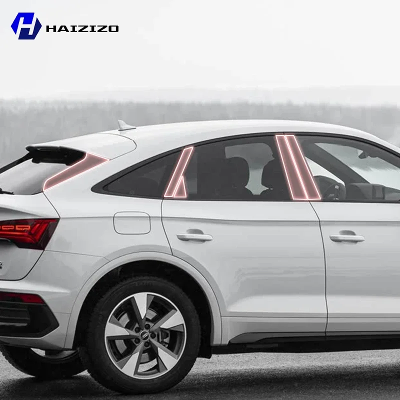 

For Audi Q5 2021-2024 B/C pillar protective sticker TPU transparent protective film anti scratch and anti fingerprint accessorie