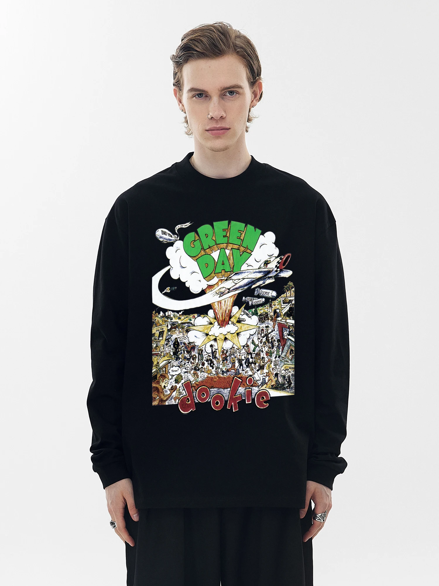 

EenDay HotStone Club Long Sleeve Punk Rock T-Shirt Men's Casual Comfortable Breathable Cotton Tee Streetwear Trend Brand