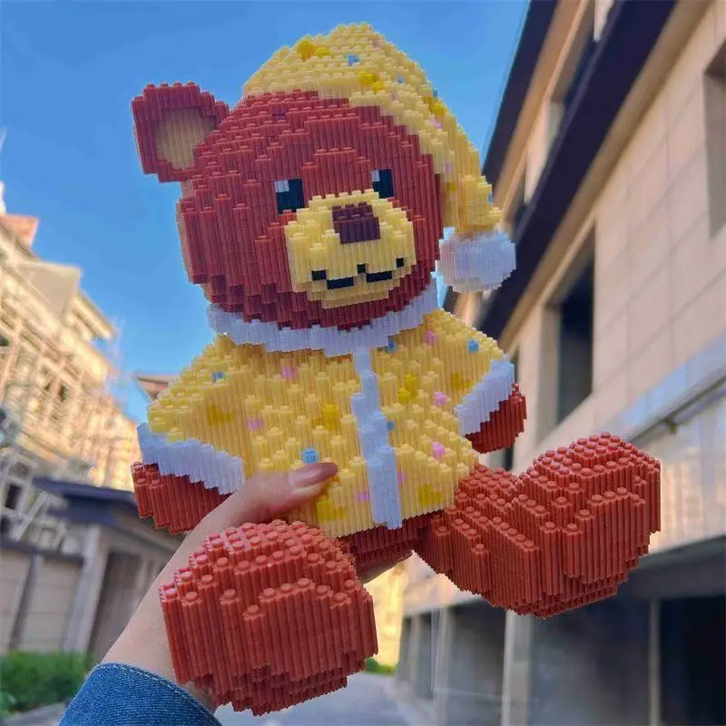 

1328-Piece Pajama Teddy Bear Building Block Set, Suitable for Decorative DIY Handmade Cartoon Creative Toys, Halloween Christmas