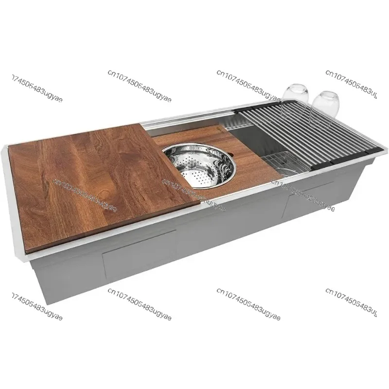 45-inch Workstation Ledge Kitchen Sink Undermount 16 Gauge Stainless Steel - RVH8333