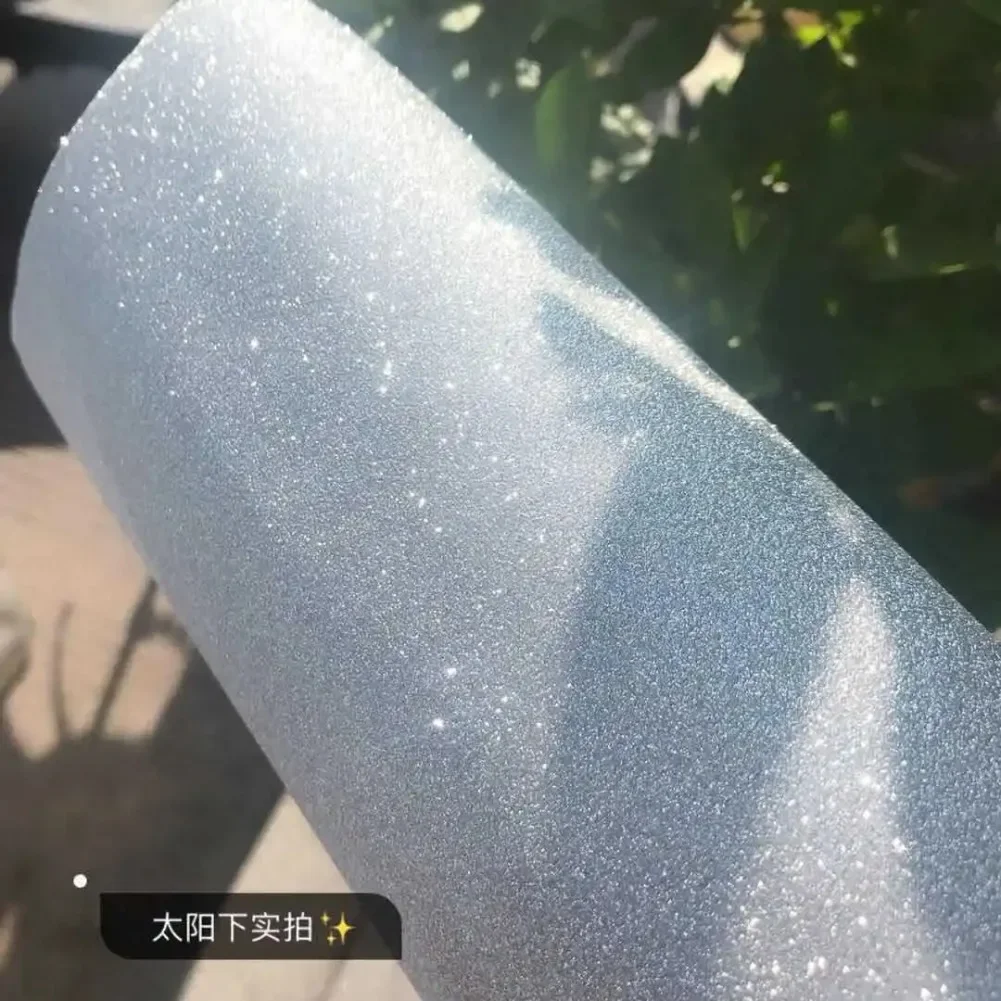 1PCS 19.68*18.11Inch Car sparkling Diamond Sticker Outer Interial Bling Film Silver Blue DIY Home Cell Phone Laptop Wall Use