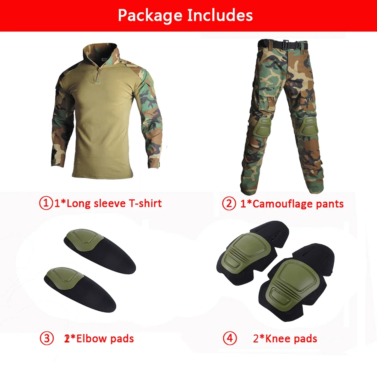 Camo Tactisch Uniform Airsoft Ripstop Pak Multi Pocket Suits Jachtbroek Mannen Training Shirts Airsoft Paintball Kleding Sets