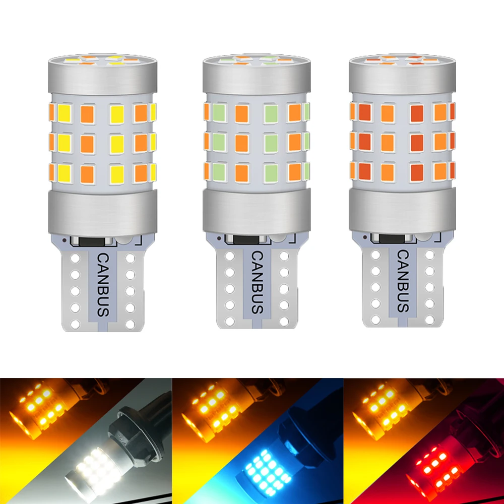 Dual Colors T10 Led W5W Bulbs 9-30V T10 Canbus 2016 42SMD 168 194 Led Car Wedge Turn Side Bulb Interior Reading Dome Signal Lamp