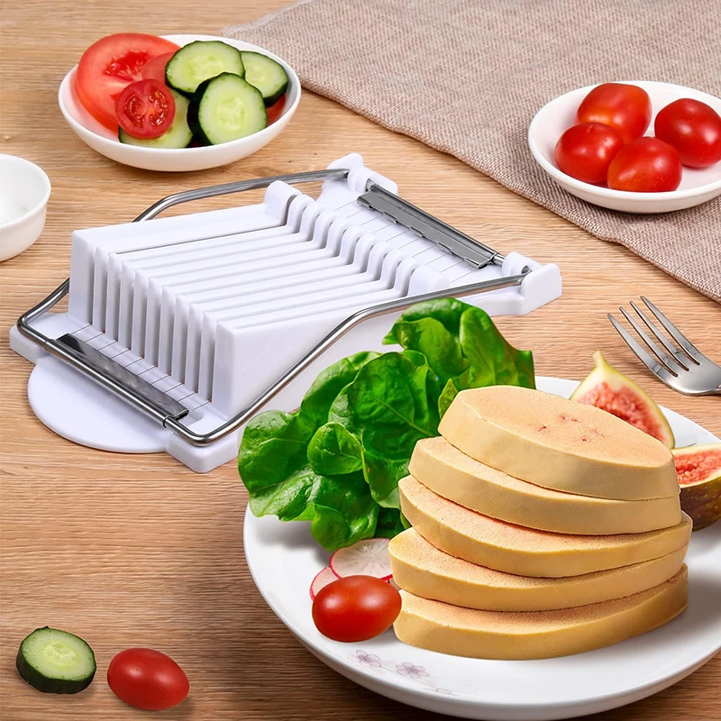 Slicer,Multipurpose Luncheon Meat Slicer,Stainless Steel Wire Egg Slicer,Cuts 10 Slices For fruit,Onions,Soft Food and Ham