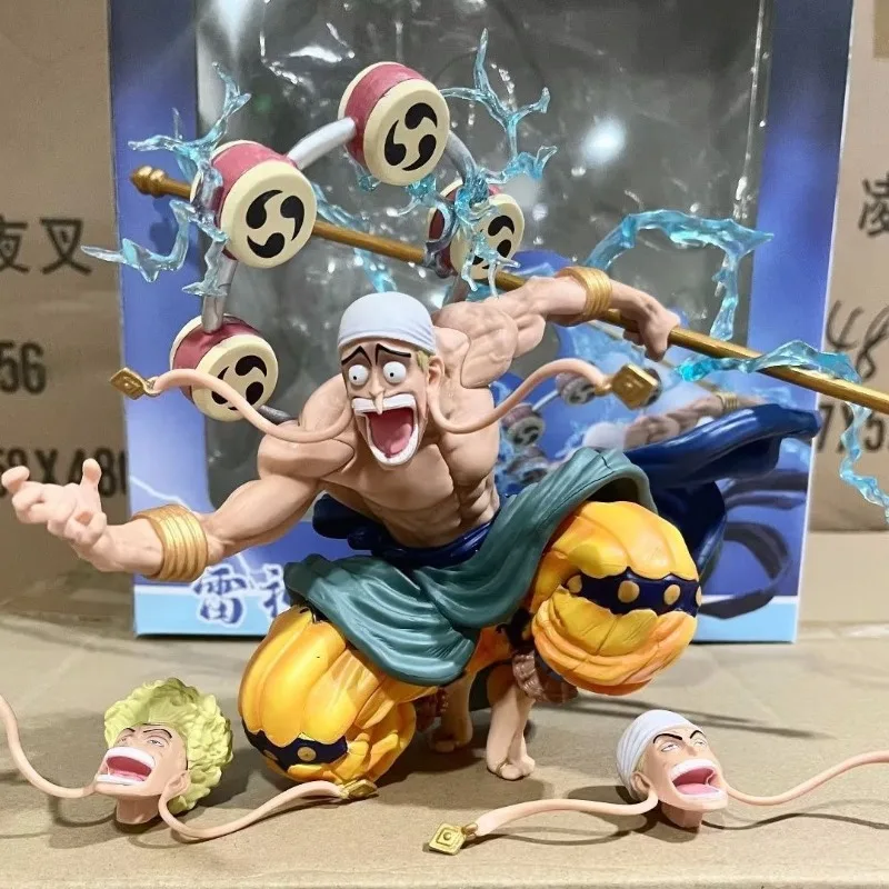 

Цельный балкон, положение на корточках, Enel, набор ручной работы, набор коробок, трехголовая резьба, японский комикс, аниме-фигурка, статуя