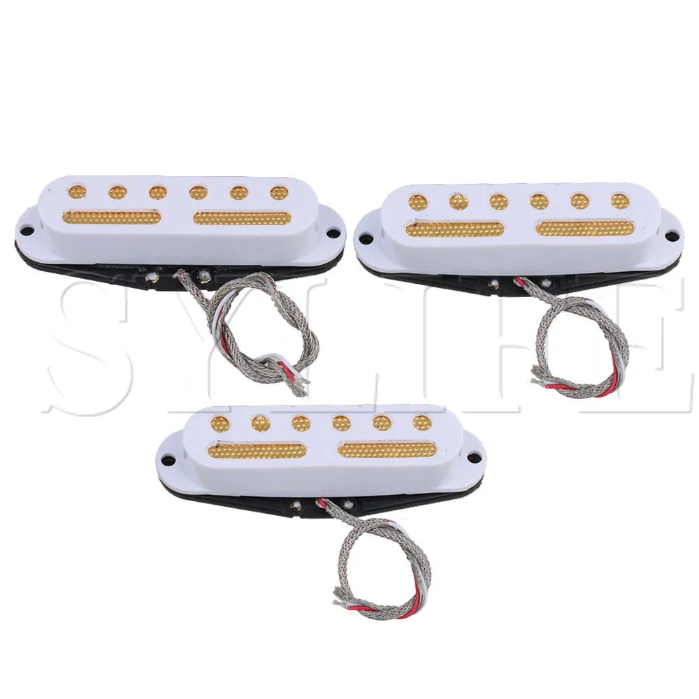 

3xWhite Electric Guitar Single Coil Pickup Exchange Humbucker 48/50/52mm