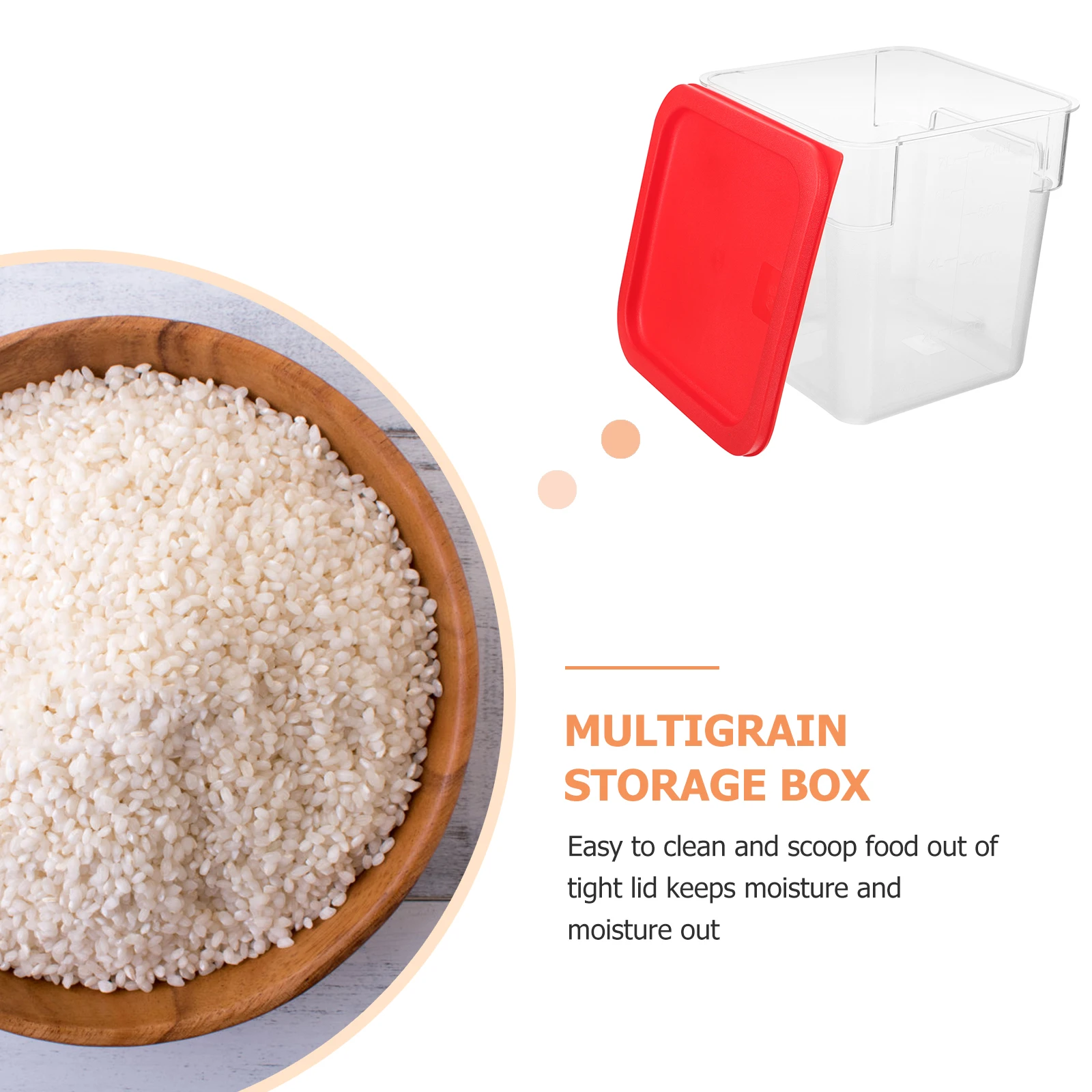 

Food Grade Airtight Rice Bucket Large Capacity Sealable Grain Storage Box For Beans Cereals Sturdy Thickened Plastic Container