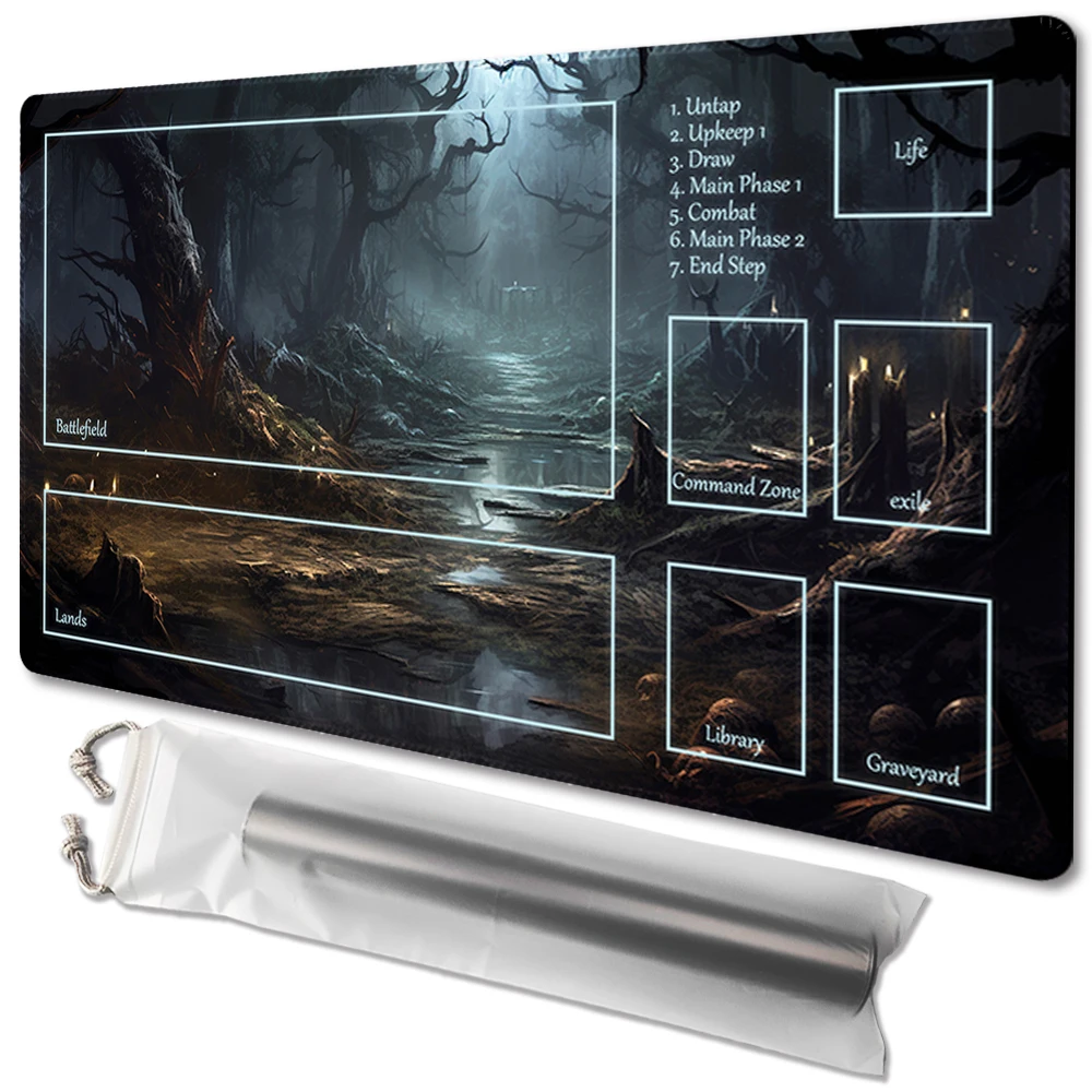 

Dark Forest - Board Game TCG Playmat Table Mat Game Size 60X35 CM Mousepad Compatible for MTG CCG