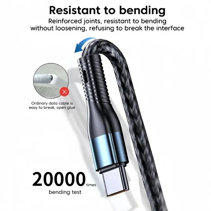 6A 120W 3 in 1 USB Type C Cable Fast Charge Phone Charger Data Cord For iPhone Samsung Xiaomi Huawei Quick Charge Micro USB Wire view 3