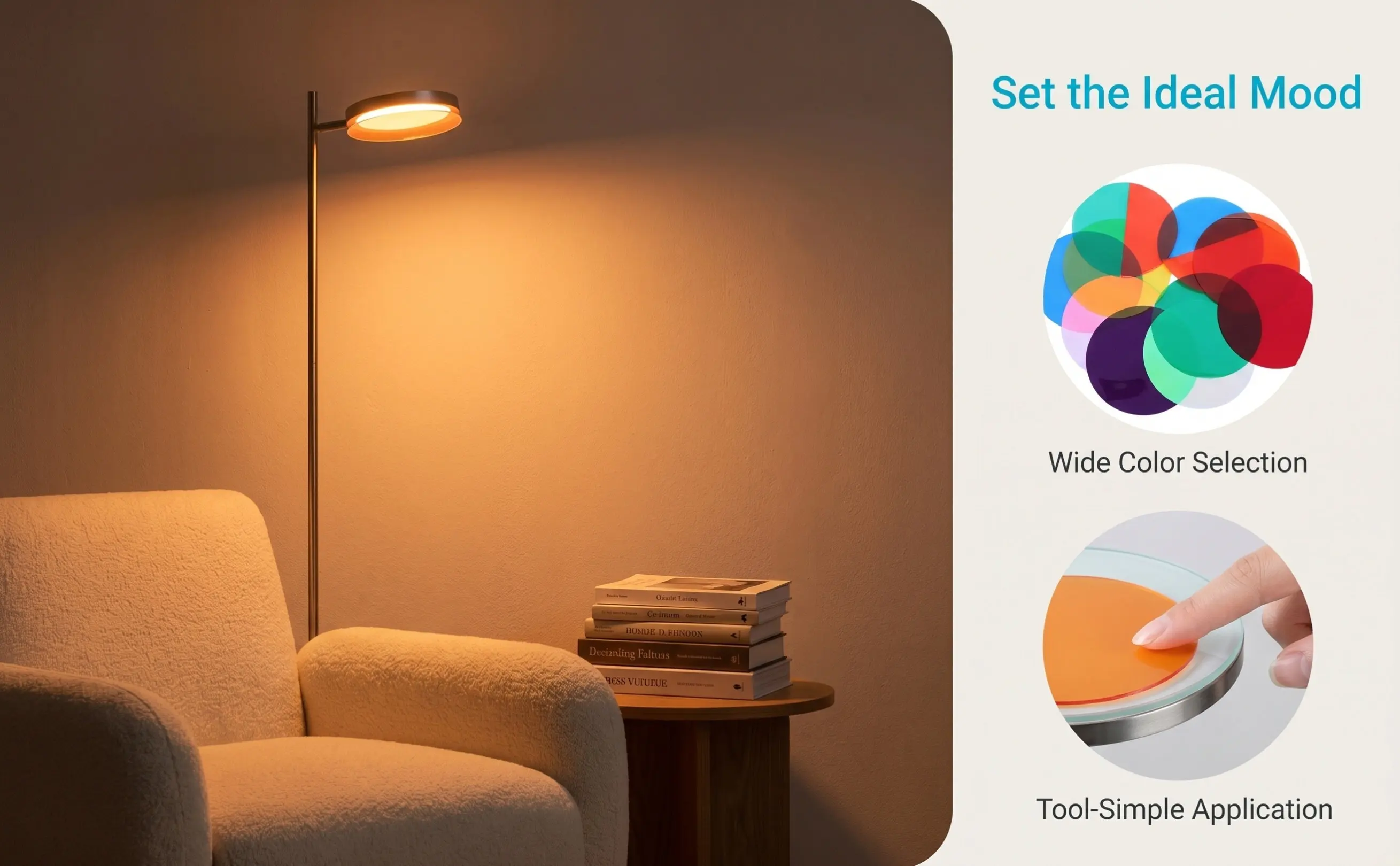 10Pcs Colored Atmosphere Gel Light Filters PVC Color Correction Sheets Soft Diffusion Lighting Film for Living Room Bedroom